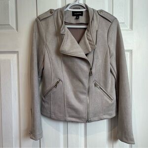 Faux Suede Moto Jacket